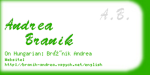 andrea branik business card